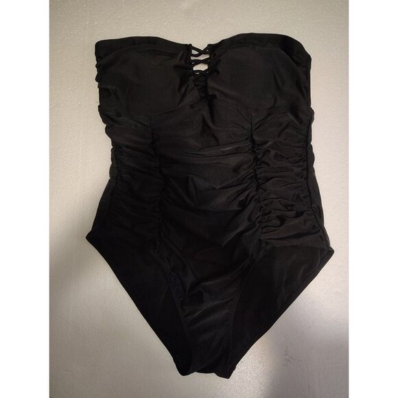 Torrid Women’s Plus Size 2 (2X / 18-20) Black 1 Piece Swimsuit Ruched Strapless - Picture 1 of 6